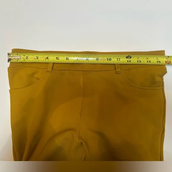Betabrand Women's Mustard Yellow Goldenrod 7-Pocket Yoga-Pant Chinos - Picture 4 of 5